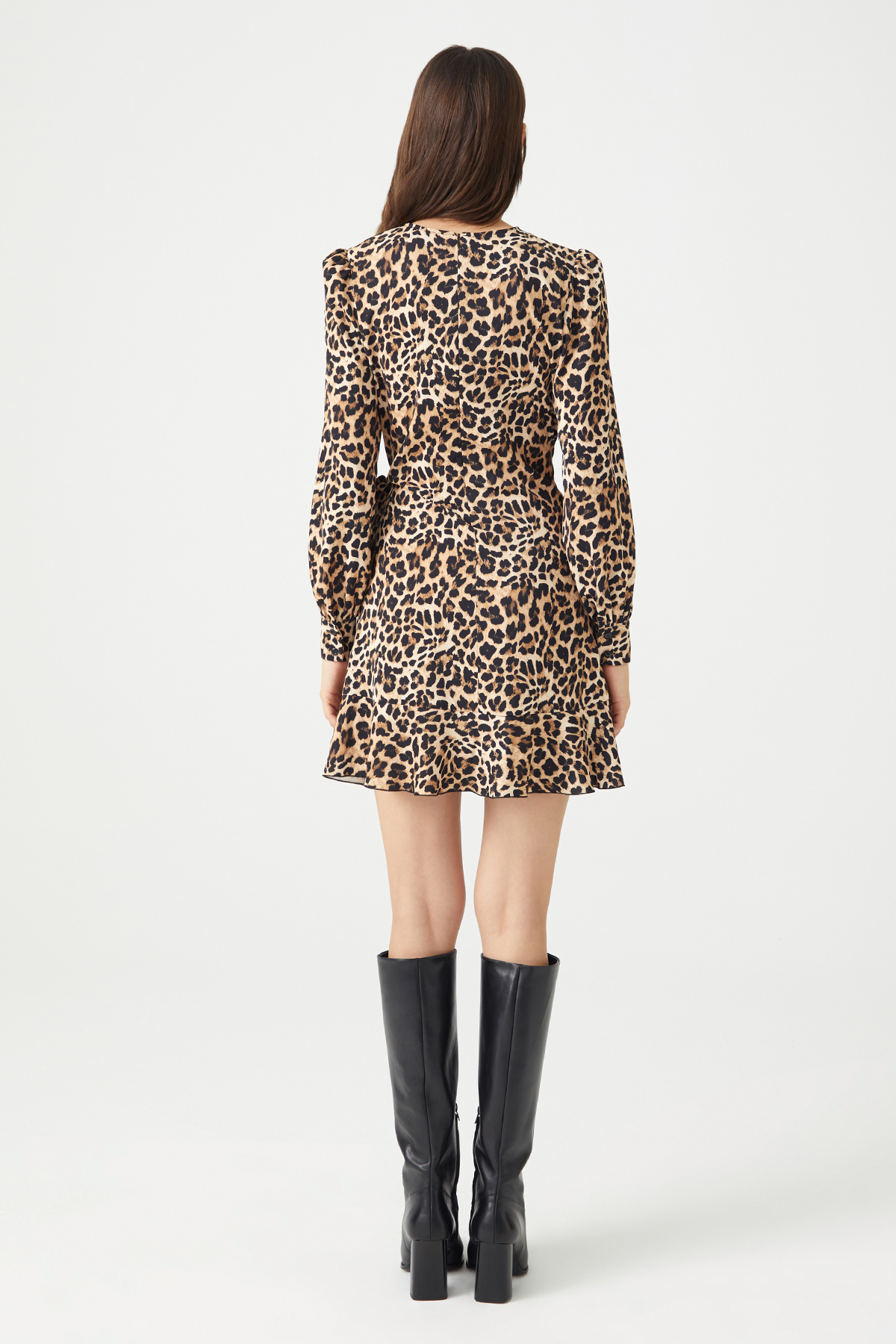 JIMMY Frilly Mini Leopard Dress