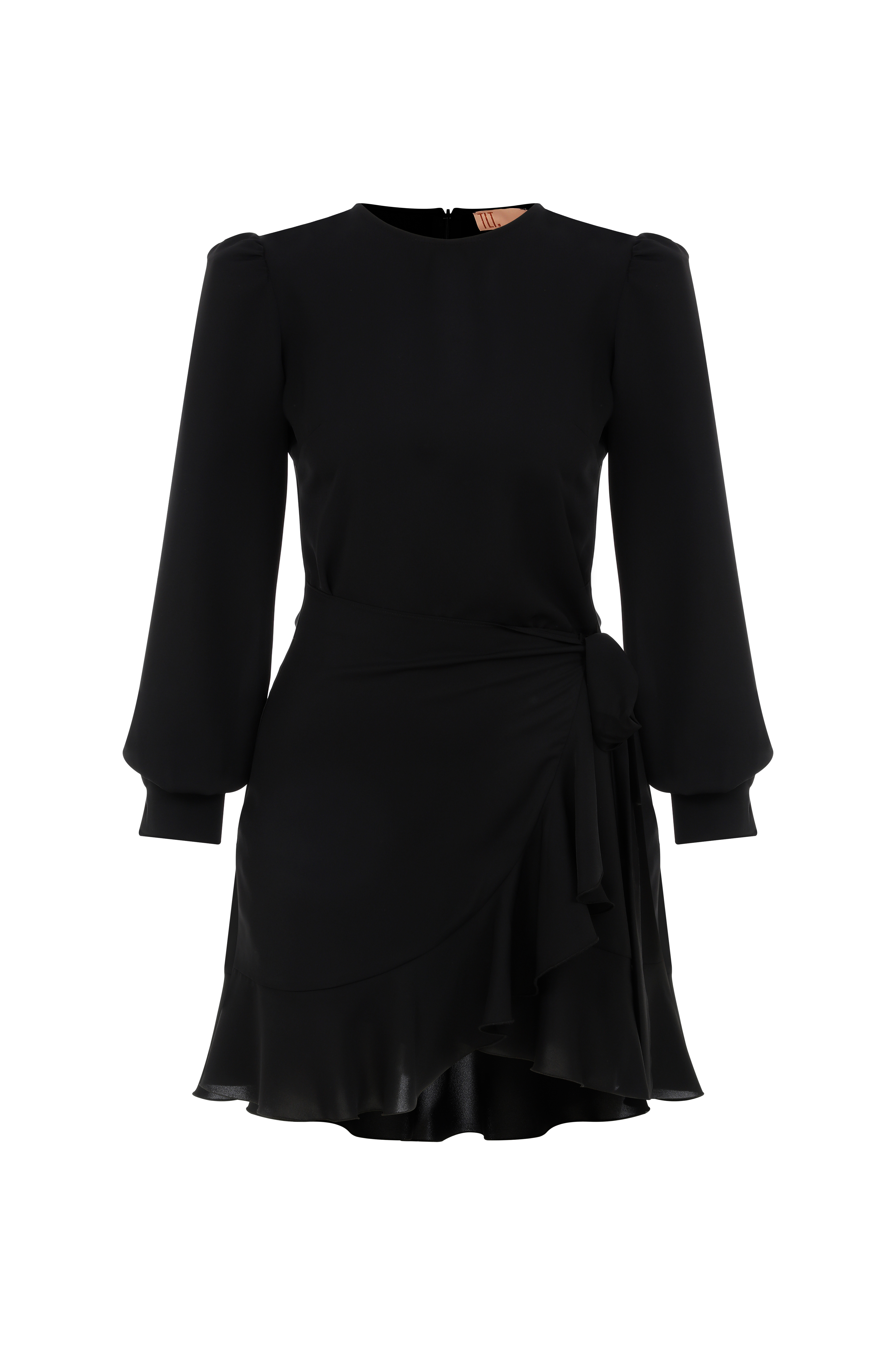 JIMMY Fırfırlı Mini Siyah Elbise