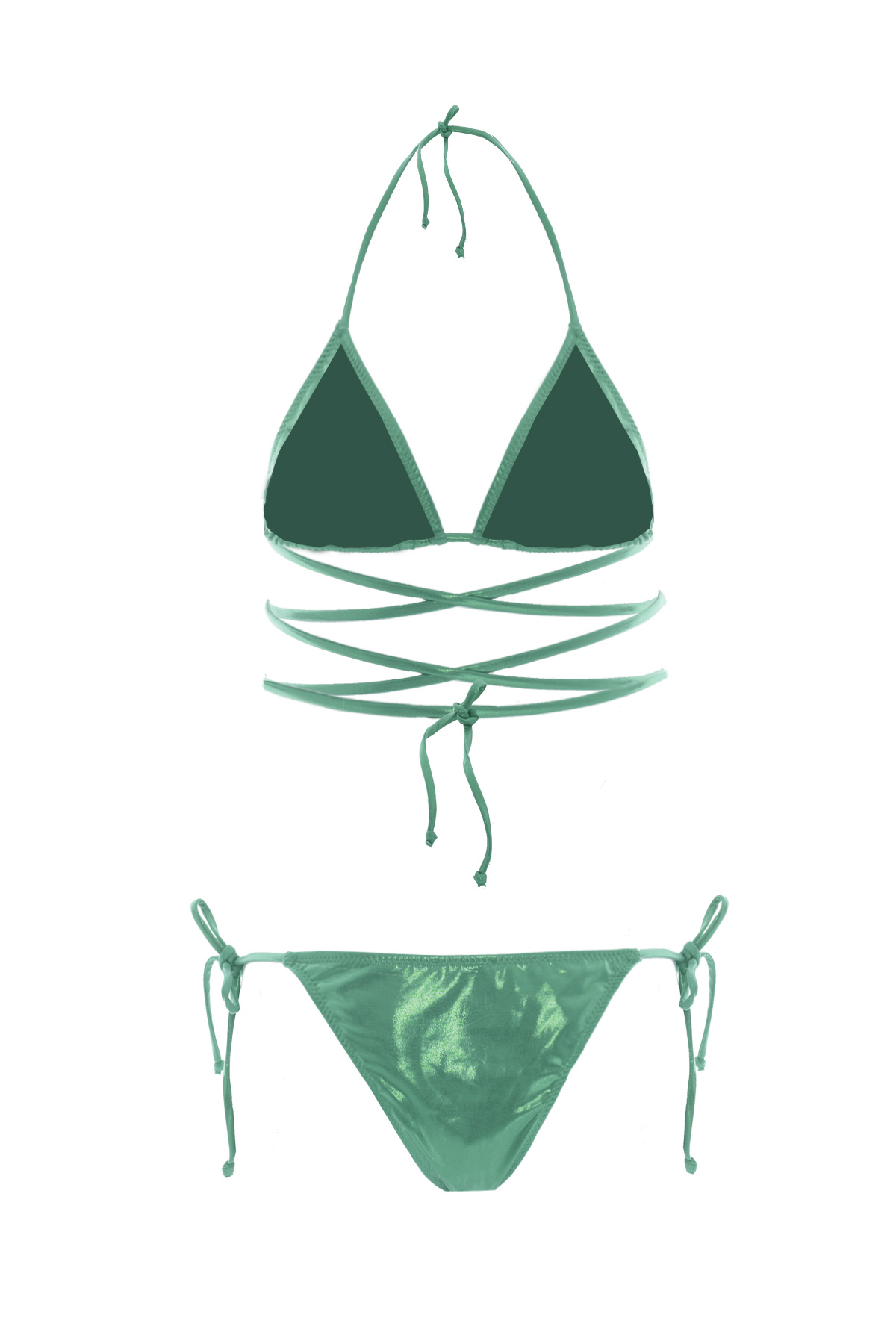 MILA Shiny Triangle Mint Bikini Set